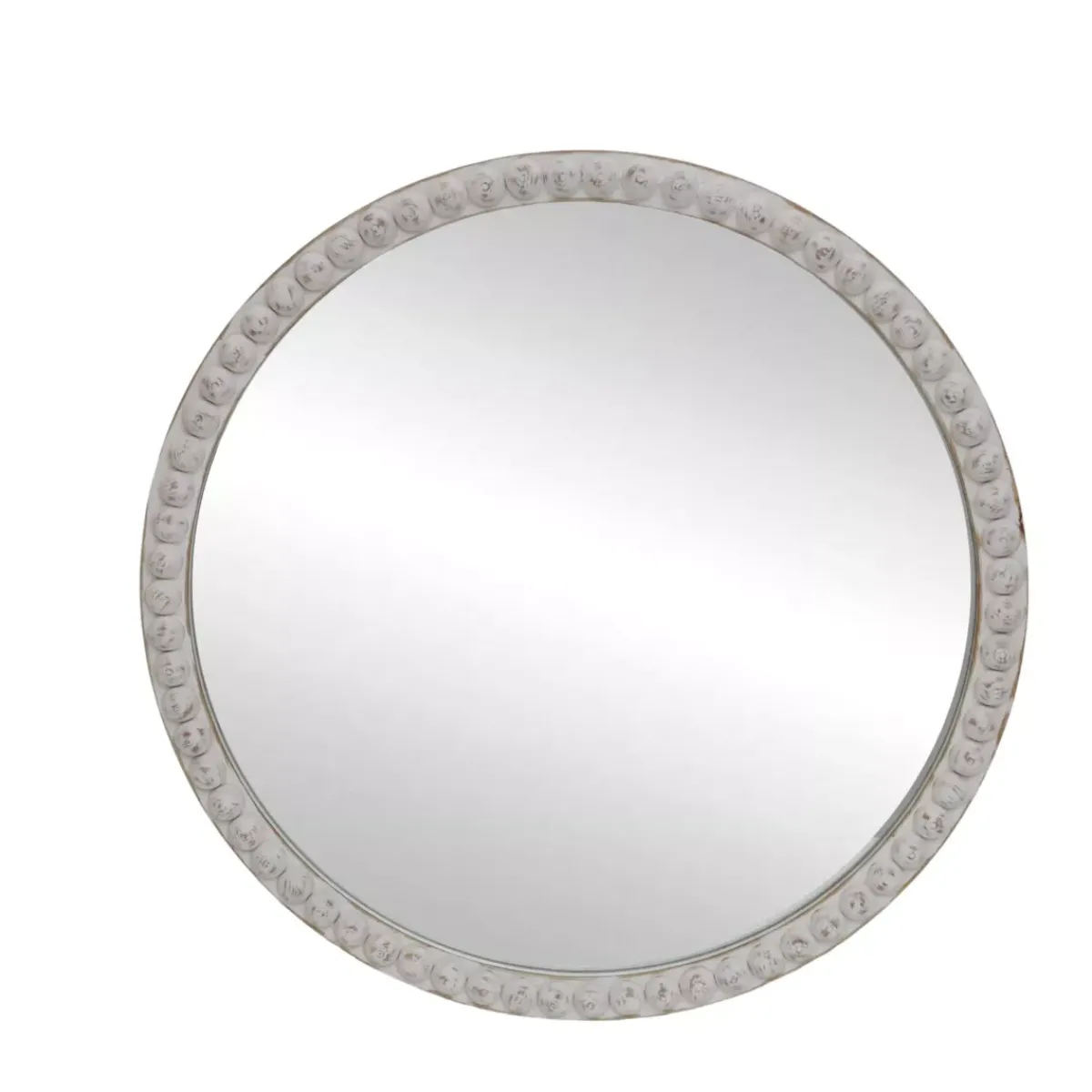 EMINZA Specchi-Specchio da parete rotondo con cornice in legno (81 cm) Galena