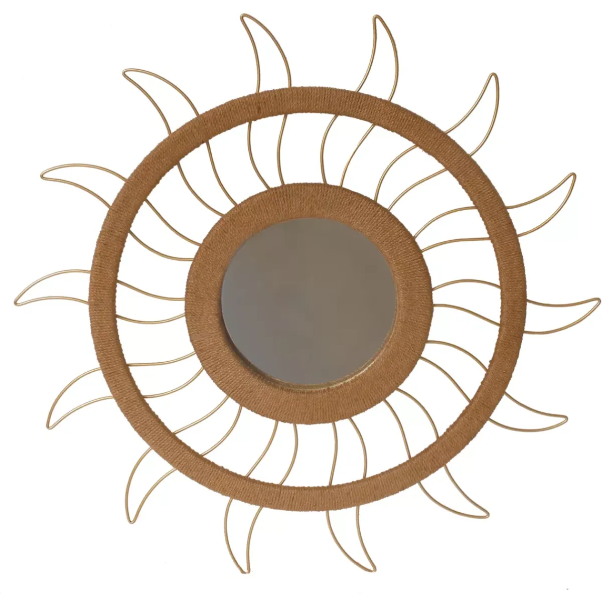 EMINZA Quadri & Decorazioni Murali-Specchio e decorazione da parete in canapa (D75 cm) Sun Beige