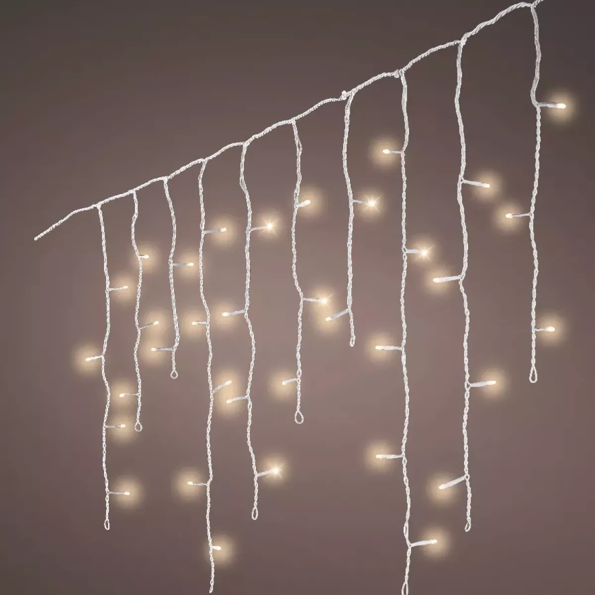 KAEMINGK Ghirlande Di Luci-Stalattite luminosa con pile 14 m 384 LED cavo bianco Durawise