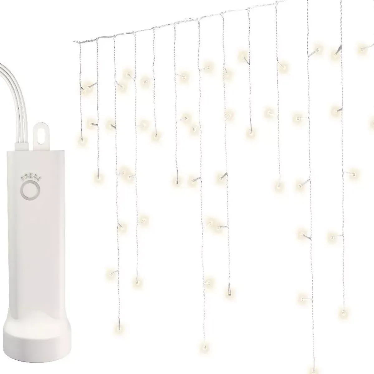 KAEMINGK Ghirlande Di Luci-Stalattite luminosa con pile 14 m 384 LED cavo bianco Durawise