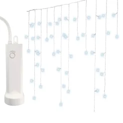 KAEMINGK Ghirlande Di Luci-Stalattite luminosa con pile 14 m 384 LED cavo bianco Durawise