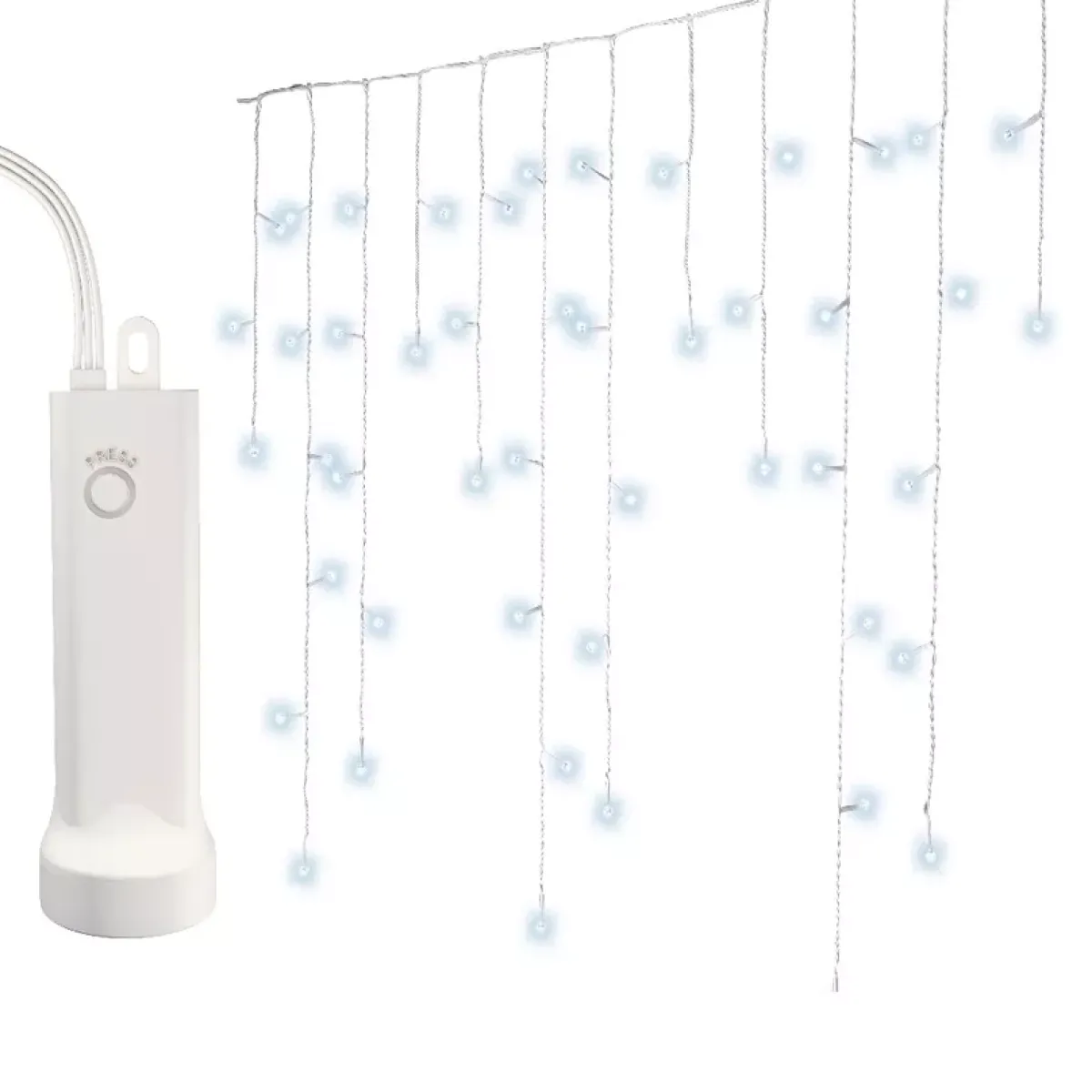 KAEMINGK Ghirlande Di Luci-Stalattite luminosa con pile 14 m 384 LED cavo bianco Durawise