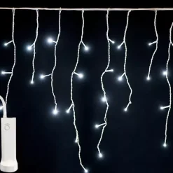 KAEMINGK Ghirlande Di Luci-Stalattite luminosa con pile 14 m 384 LED cavo bianco Durawise