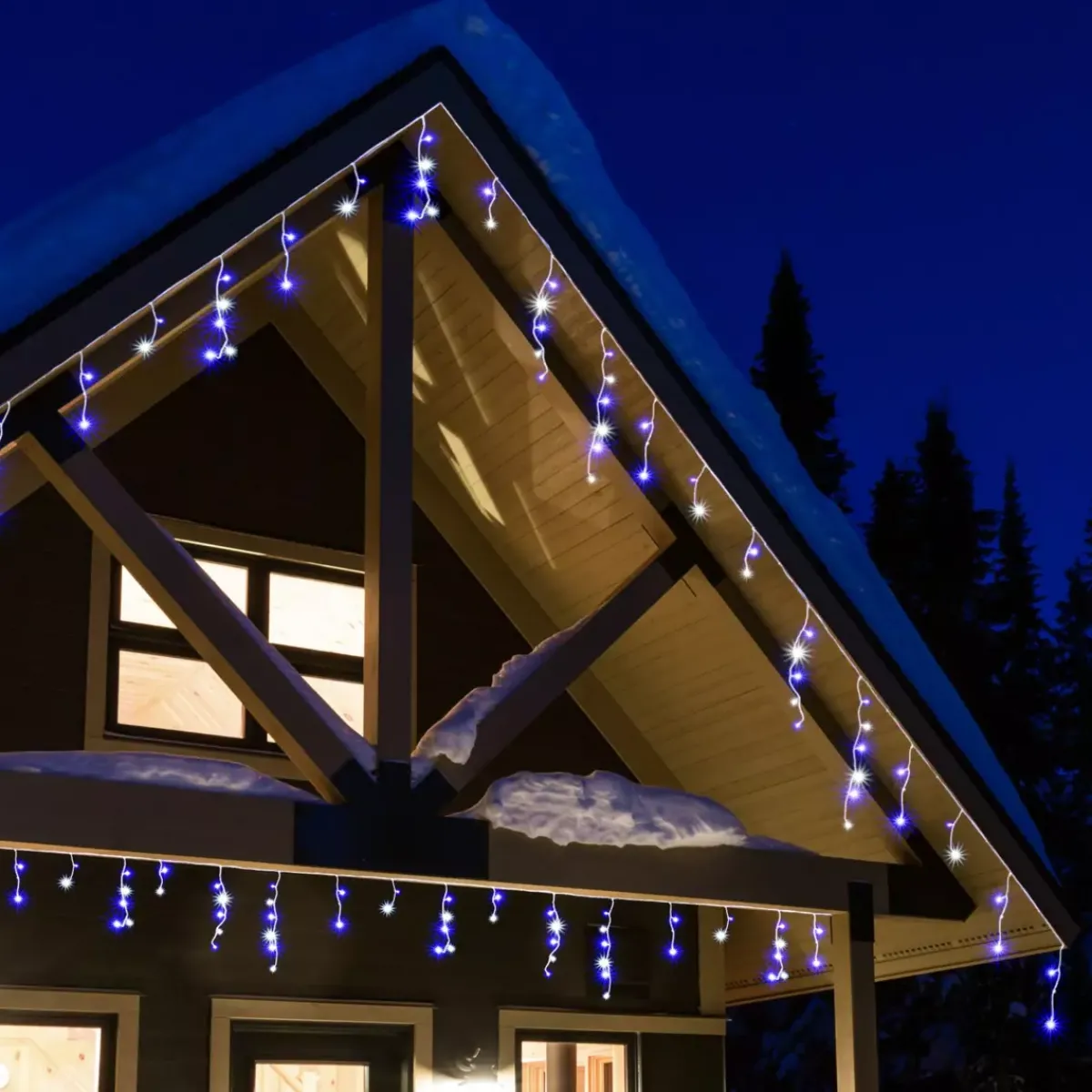 EMINZA Ghirlande Di Luci-Stalattite luminosa lung.7,50 m Bicolore Stars Blu e bianco freddo 175 LED