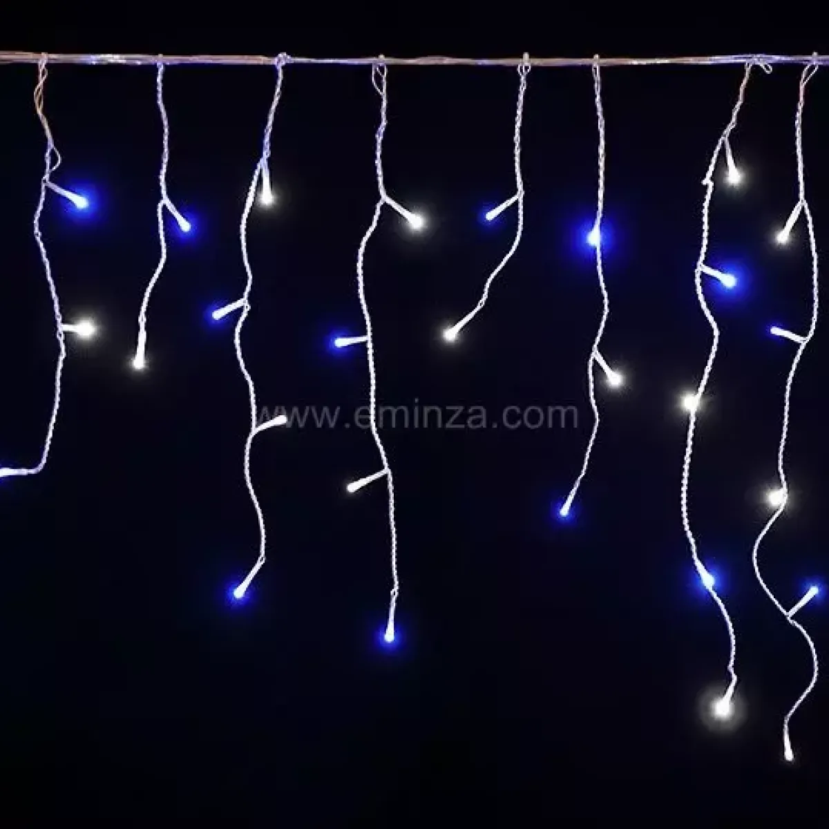 EMINZA Ghirlande Di Luci-Stalattite luminosa lung.7,50 m Bicolore Stars Blu e bianco freddo 175 LED