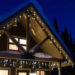 EMINZA Ghirlande Di Luci-Stalattite luminosa 20 m 490 LED cavo nero Stars Bicolore Bianco caldo e freddo
