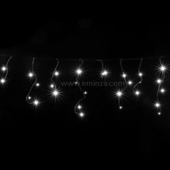 EMINZA Ghirlande Di Luci-Stalattite luminosa 30 m 900 LED cavo nero Stars Altezza grande XL Timer Bianco freddo