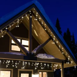 EMINZA Ghirlande Di Luci-Stalattite luminosa 20 m 490 LED cavo nero Stars Bianco caldo