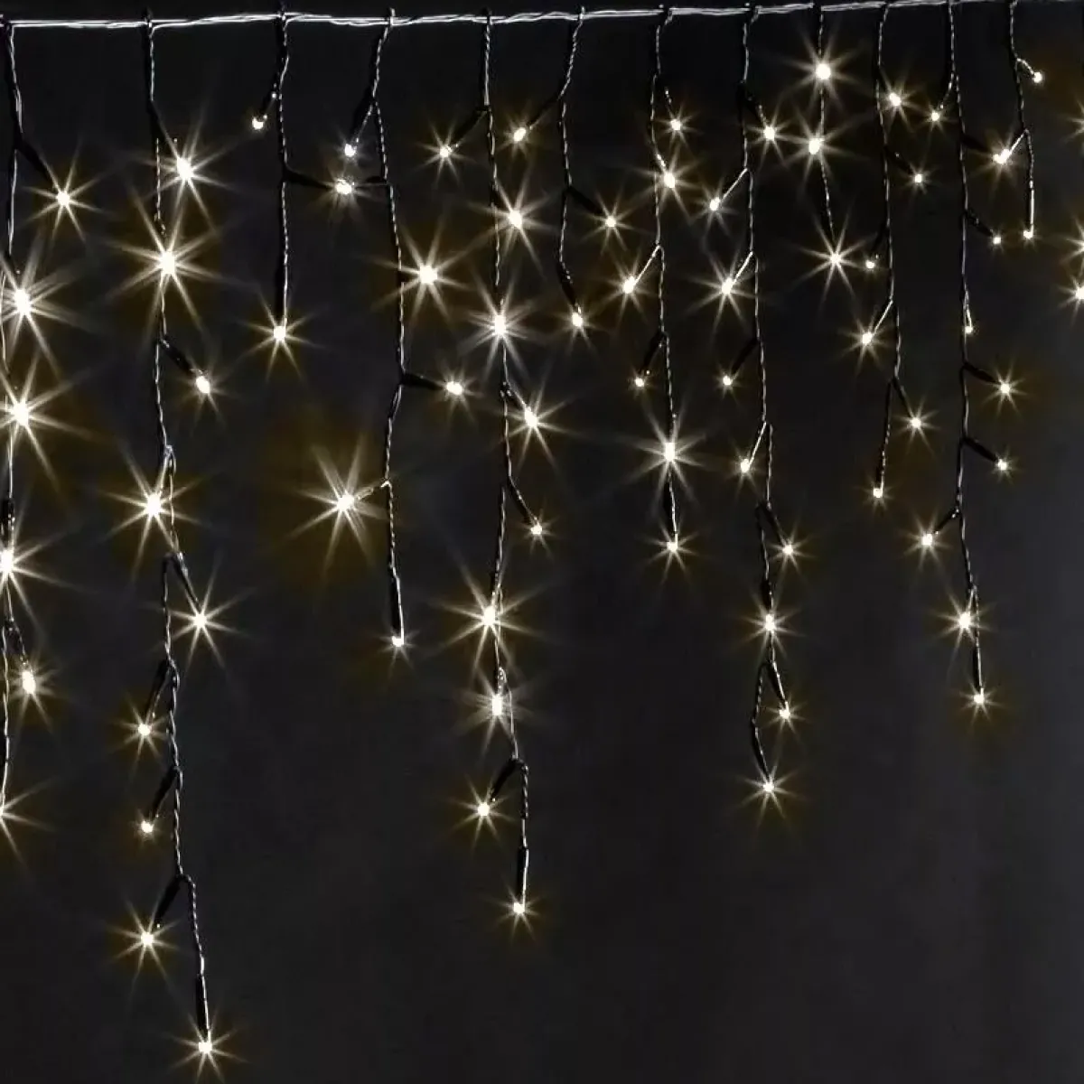 EMINZA Ghirlande Di Luci-Stalattite luminosa 30 m 900 LED cavo nero Stars Altezza Grande XL Timer Bianco Caldo