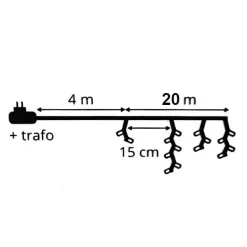 EMINZA Ghirlande Di Luci-Stalattitie luminosa lung.20 m Bianco freddo 490 LED CB