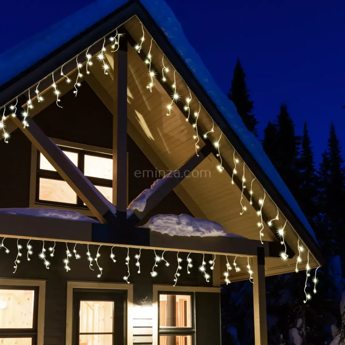 EMINZA Ghirlande Di Luci-Stalattitie luminosa lung.11 m Bianco caldo 259 LED CB