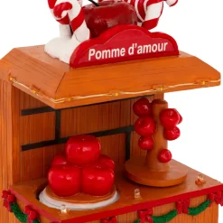 JJA Villaggio Di Natale Luminoso-Stand luminoso e animato a pile (H11 cm) Mela d'amore
