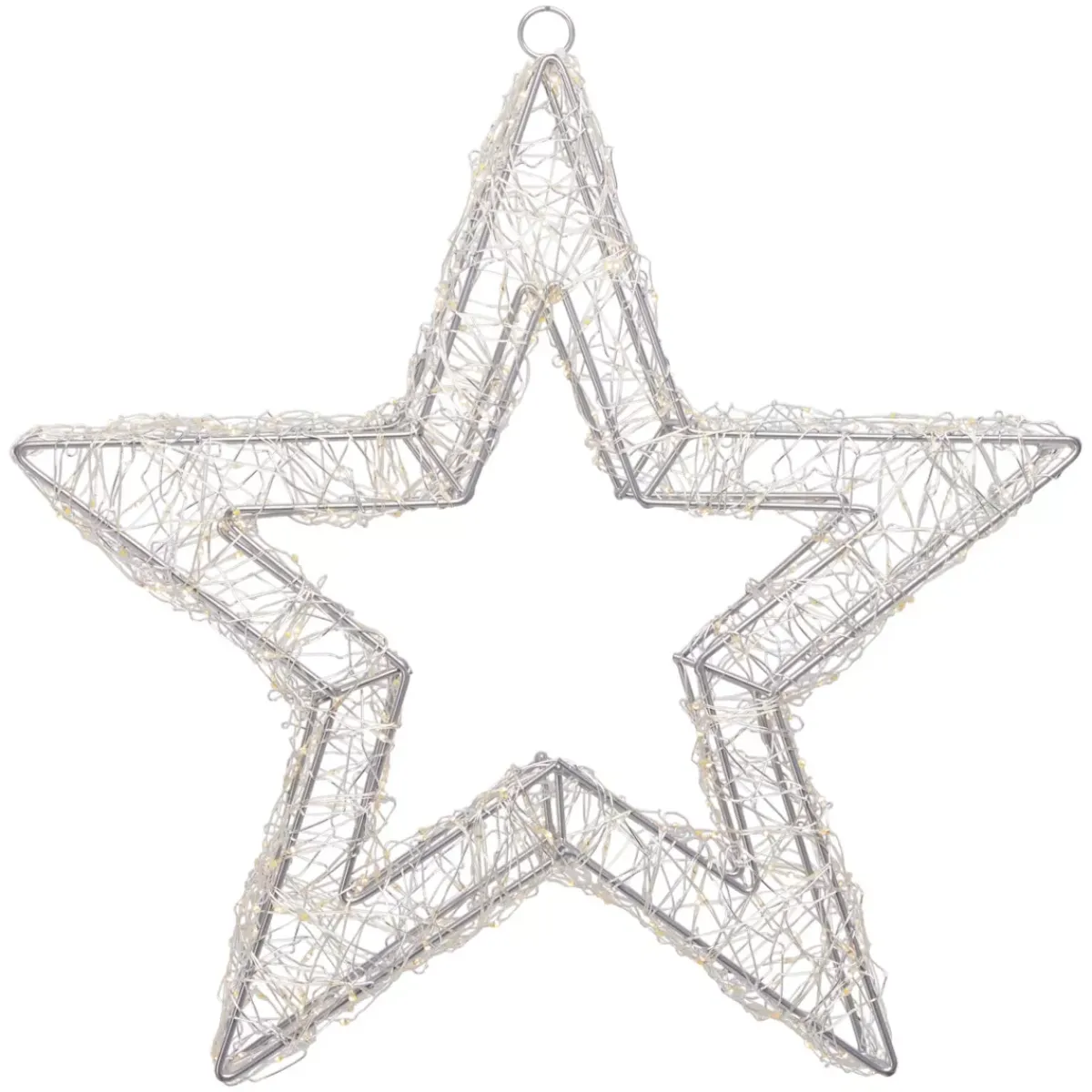 KOOPMAN Oggetti Decorativi E Illuminati-Stella luminosa da appendere 500 Micro LED (D38 cm) Star Light e bianco caldo