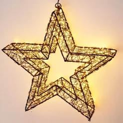 KOOPMAN Oggetti Decorativi E Illuminati-Stella luminosa da appendere 500 Micro LED (D38 cm) Star Light e bianco caldo