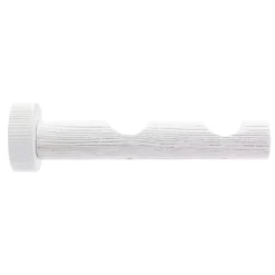 Support doppio bastone per tenda in legno cerusato (L15 cm x D 28 mm) Soren Bianco