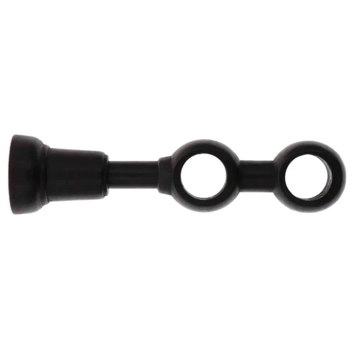 Supporto doppio fisso in legno per asta (L21,5 cm/ D28) Nils Nero opaco