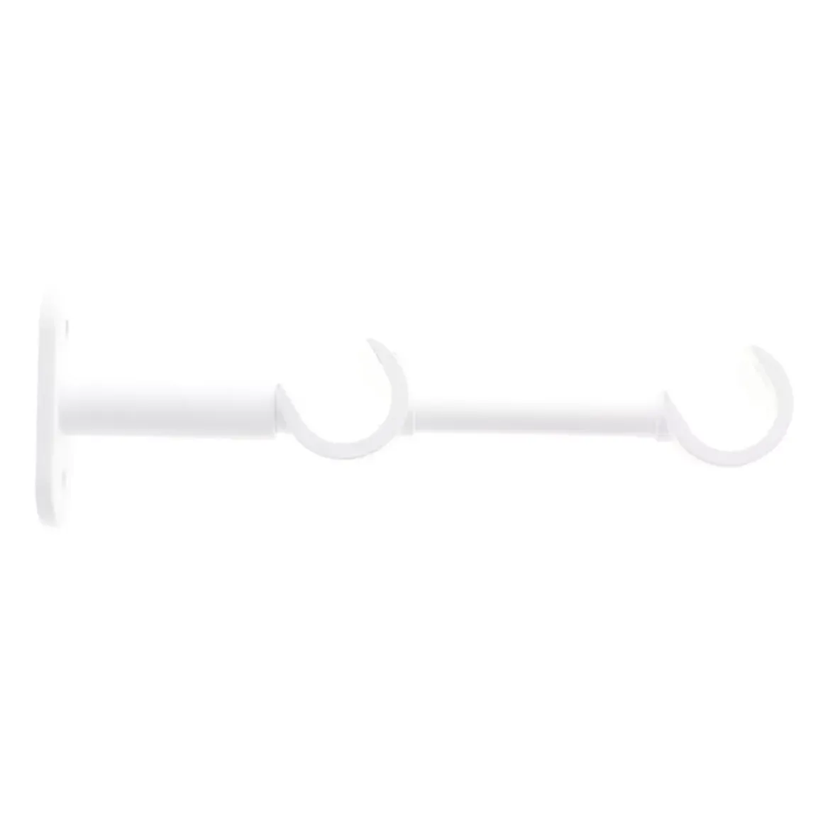 Supporto doppio per asta fissa in metallo (L16 cm / D20 mm) Jim grondaia Bianco opaco