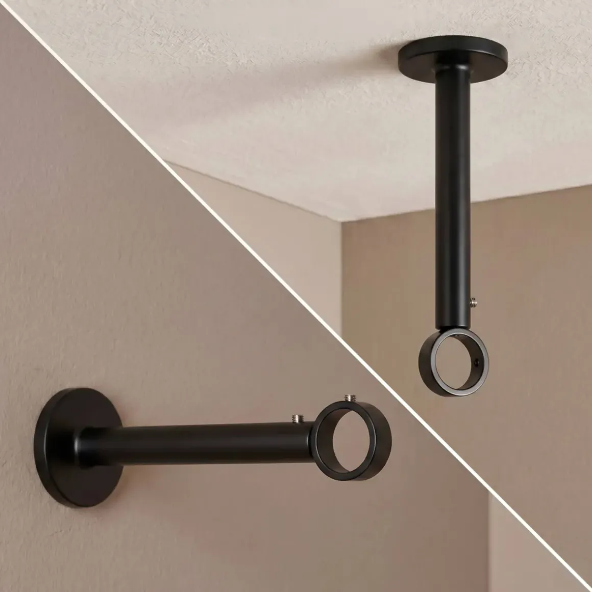 Supporto regolabile (L155 - L195 / D28) Lino Nero