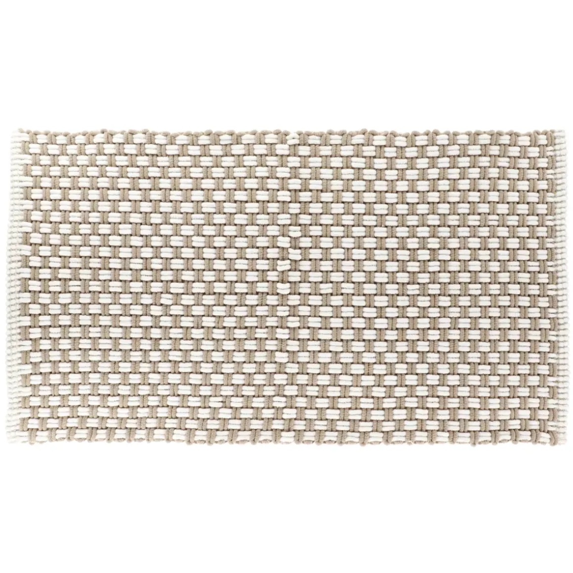 Tappeto da bagno in microfibra a maglia (45 x 90 cm) Cuzco Tortora e Beige