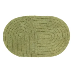 Tappeto da bagno ovale in cotone tuftato (50 x 80 cm) Boho-chic Verde oliva