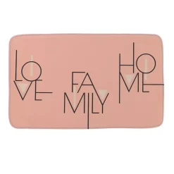 Tappeto da bagno rettangolare in microfibra (45 x 75 cm) Minimalist Rosa cipria