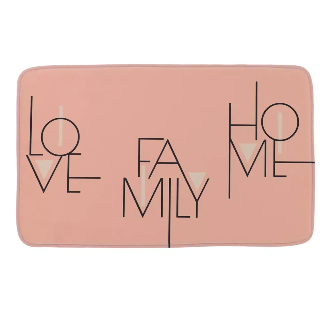 Tappeto da bagno rettangolare in microfibra (45 x 75 cm) Minimalist Rosa cipria