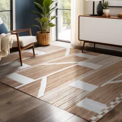 Tappeto da soggiono rettangolare juta (140 x 200 cm) Parigi Beige