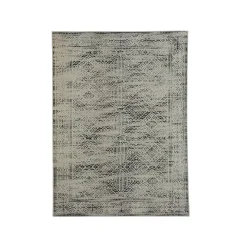 Tappeto da soggiorno rettangolare jacquard (140 x 200 cm) Zahra Nero