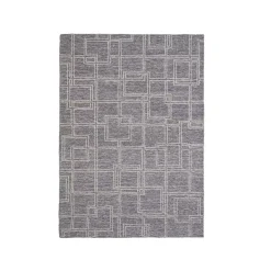 Tappeto da soggiorno rettangolare in lana tafted (140 x 200 cm) Yutoo Grigio