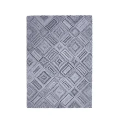 Tappeto da soggiorno rettangolare in materiale riciclato tafted (160 x 230 cm) Shelton Grigio