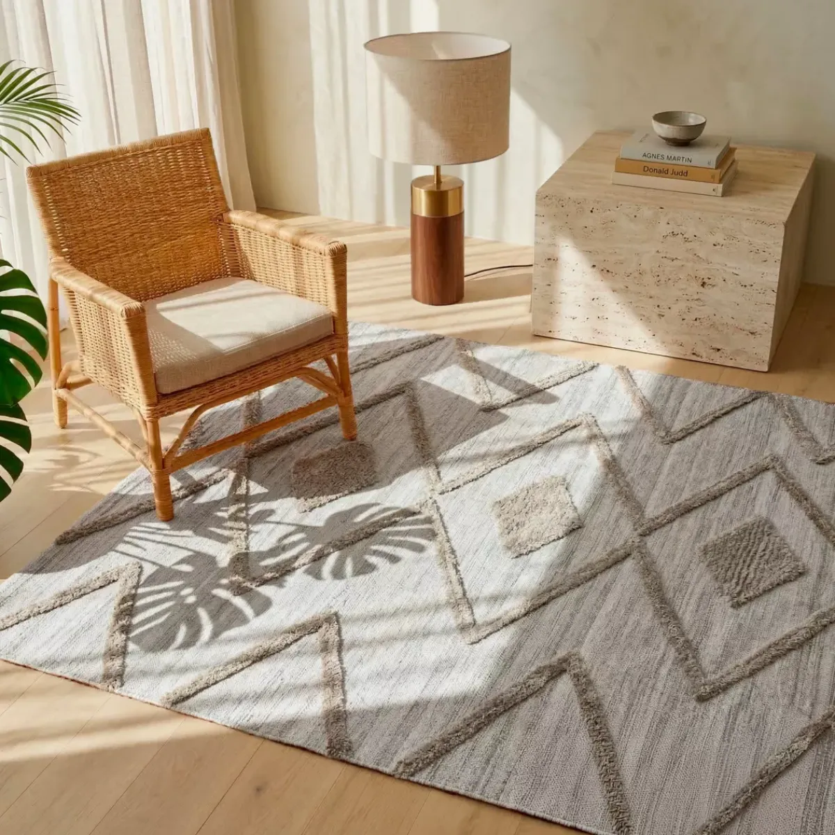 EMINZA Tappeti Soggiorno/Camera-Tappeto da soggiorno rettangolare in materiale riciclato tufted (160 x 230 cm) Kaito