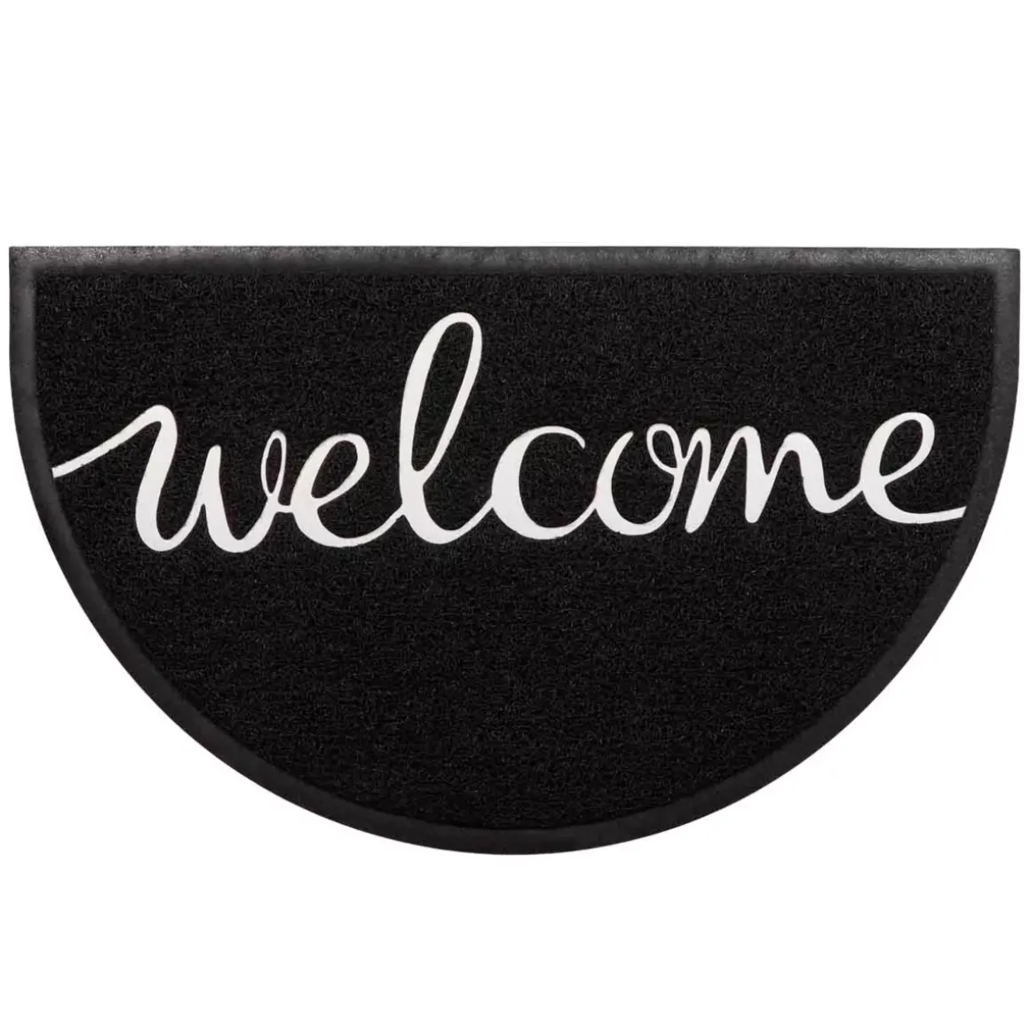 Tappeto d'ingresso semicircolare antiscivolo (45 x 75 cm) Welcome Bianco