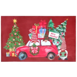 STOF Plaid E Cuscini Di Natale-Tappeto natalizio antiscivolo (45 x 75 cm) Auto dei folletti