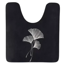 Tappeto per wc antiscivolo (45 x 50 cm) Zen Gingko Nero