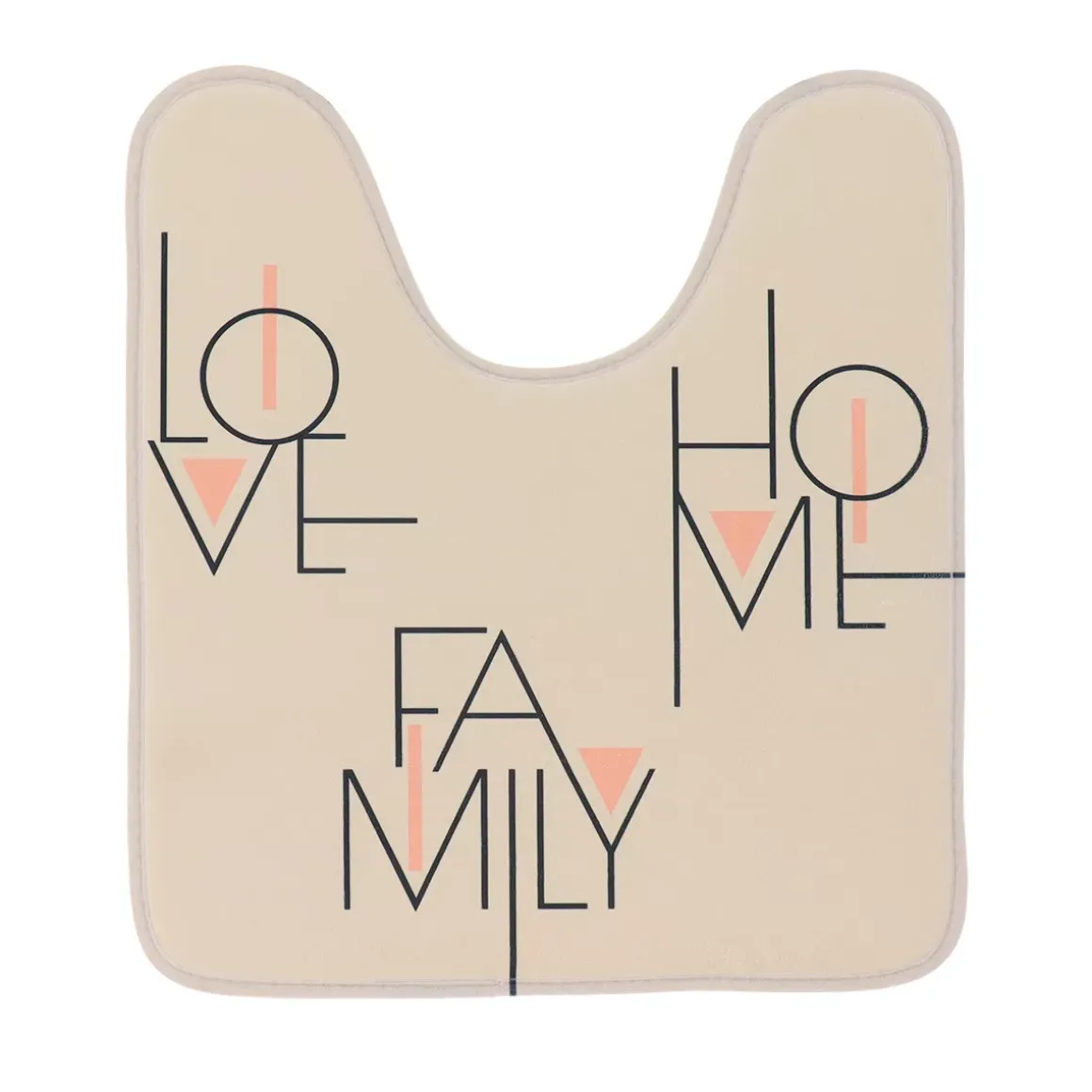 Tappeto per wc in microfibra (45 x 50 cm) Minimalist Beige grigio