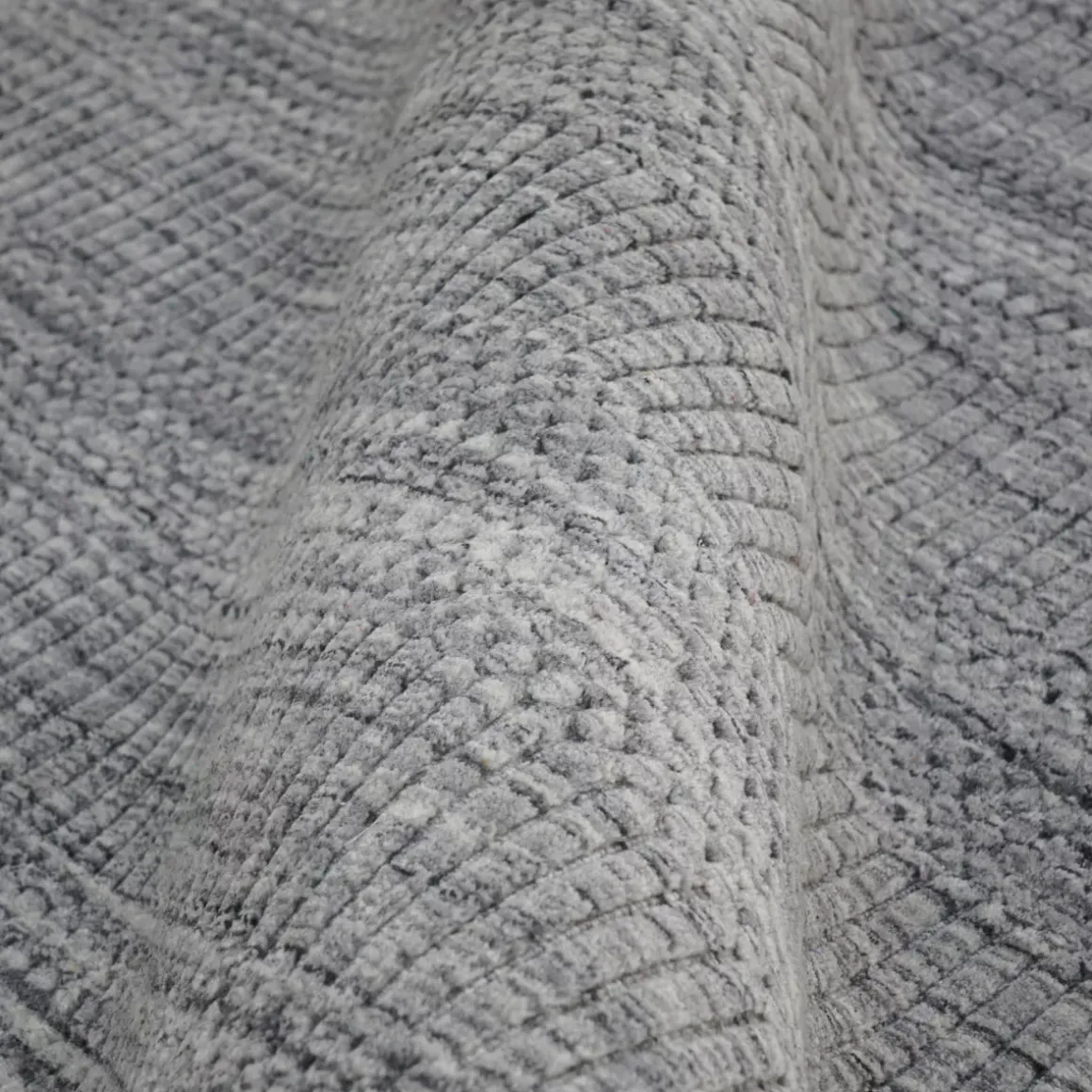 Tappeto rettangolare da soggiorno in materiale riciclato (140 x 200 cm) Aiko Grigio