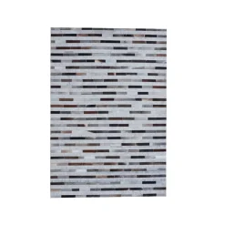 Tappeto rettangolare da soggiorno in lana jacquard (140 x 200 cm) Sanjay Grigio