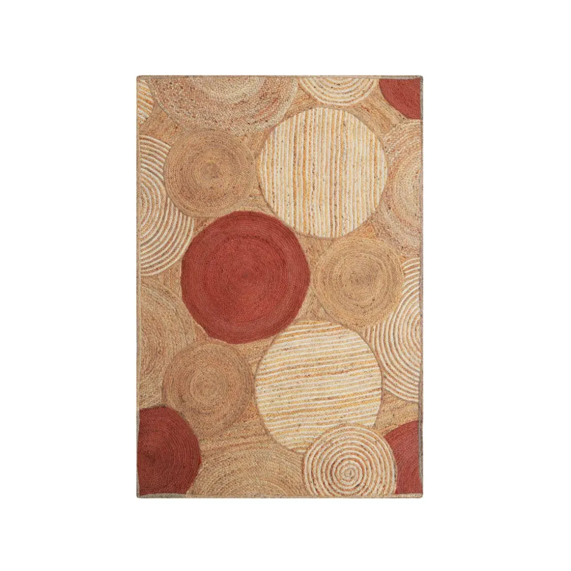 Tappeto rettangolare in juta fatto a mano (140 x 200 cm) Tara Terracotta
