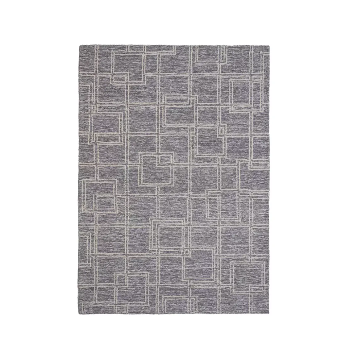 Tappeto rettangolare per soggiorno in lana tafted (160 x 230 cm) Yutoo Grigio