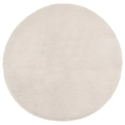 Tappeto rotondo ecopelliccia (80 cm) Jona Avorio