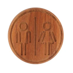 TENDANCE Accessori Water-Targa porta WC Uomo / Donna adesiva in acacia Easy chic rotonda