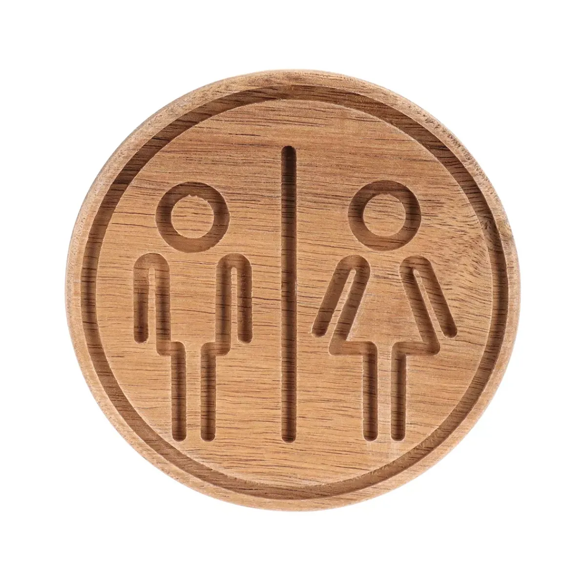 TENDANCE Accessori Water-Targa porta WC Uomo / Donna adesiva in acacia Easy chic rotonda