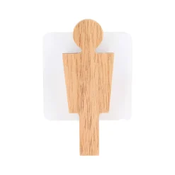 TENDANCE Accessori Water-Targhetta porta WC Uomo adesiva in acacia Easy chic
