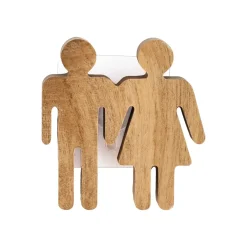 TENDANCE Accessori Water-Targhetta porta WC Uomo / Donna adesiva in acacia Easy chic