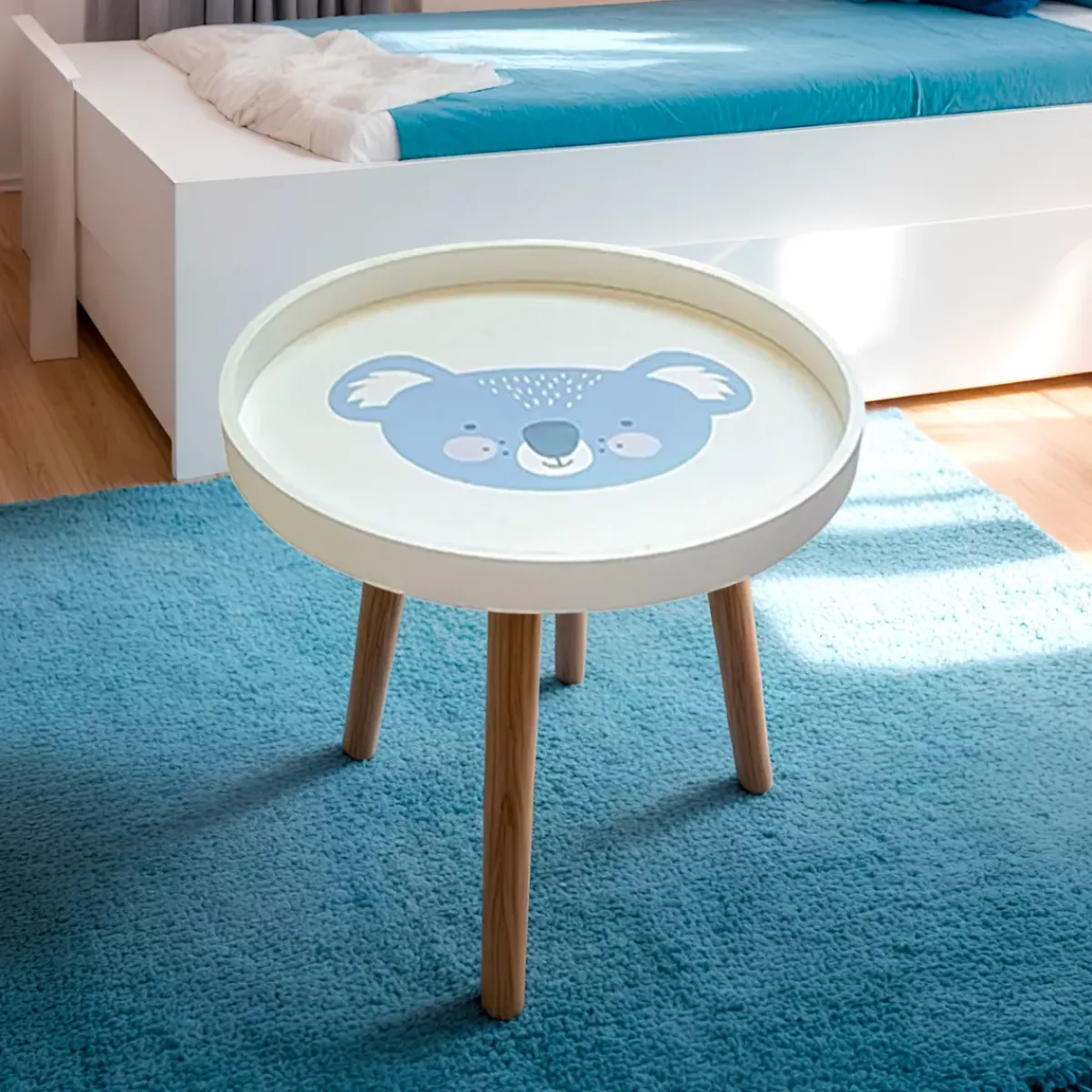 EMINZA Mobili Bambini-Tavolino bambini legno (D30 cm) Koala