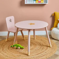 EMINZA Mobili Bambini-Tavolino bambino legno (H44 cm) Stars