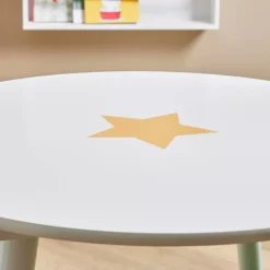 EMINZA Mobili Bambini-Tavolino bambino legno (H44 cm) Stars Bianca