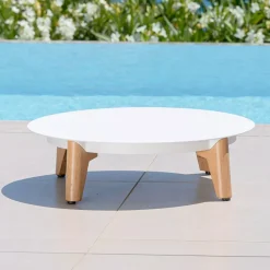 Tavolino basso rotonde (P68 cm) Monte Carlo Bianco