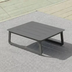 Tavolino da giardino quadrato in alluminio (85 x 85 cm) Long Beach Grigio antracite