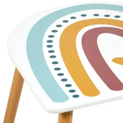 OSTARIA Mobili Bambini-Tavolino e 2 sedie bambini legno Arcobaleno